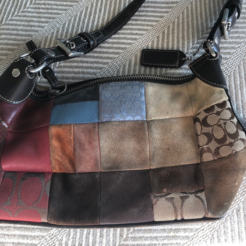 Coach patchwork suede bag